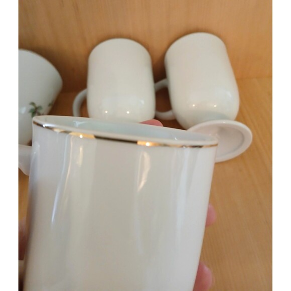 Fine Porcelain Birds Pedestal Mug Set 16 oz 4-Piece Made in Japan Vintage - Picture 10 of 16